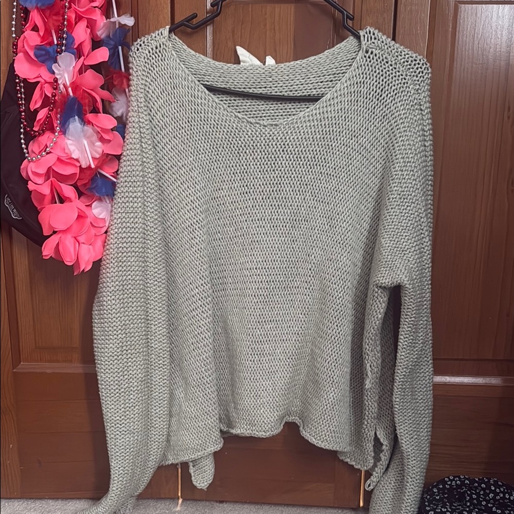 White Crow Gray Crew Neck Sweater Relaxed Fit